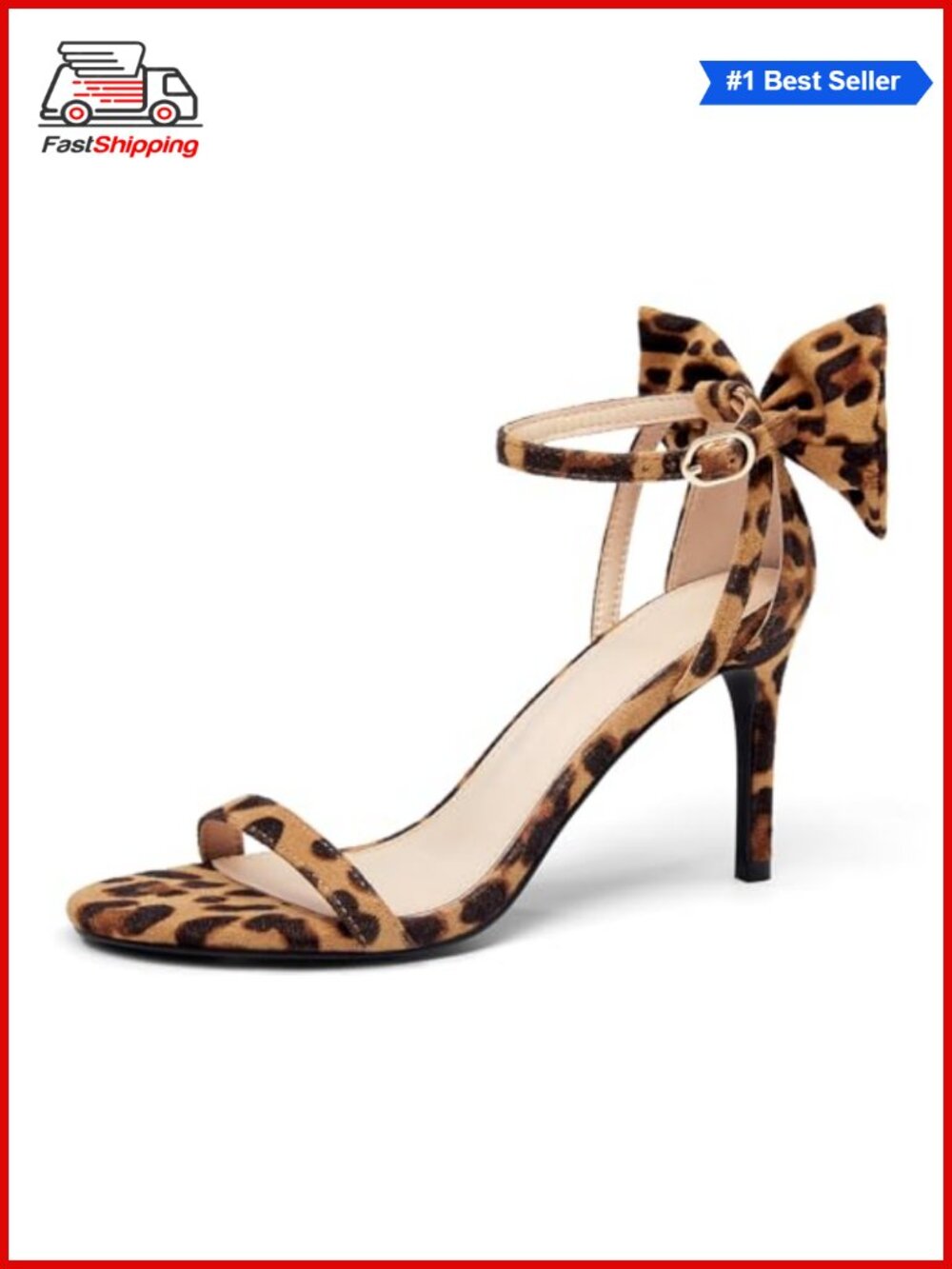 Women's Open Toe Stiletto Heeled Sandals Ankle Strap Bow Wedding Dress Shoes
